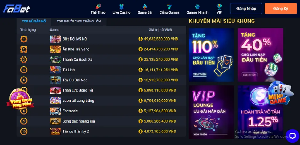 Chọn trò chơi slot yêu thích trên xn888 casino
